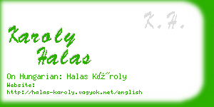 karoly halas business card